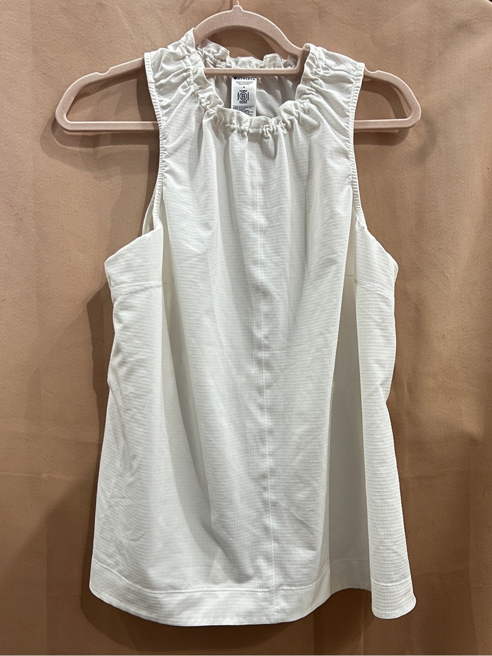 Athleta Cream Ruffle-Neck Sleeveless Camisole